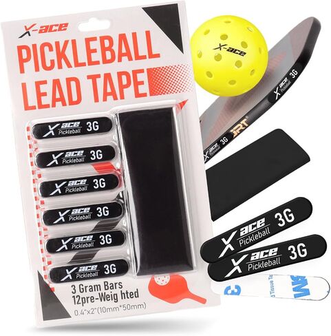 Pickleball Lead Tape - 12Pcs Pickleball Paddle Edge 3M Tape to Increase Power&Control and Sweet Spot,Adhesive Strips for Edge Guard,Professional Pickleball Practice Accessory in Saudi Arabia
