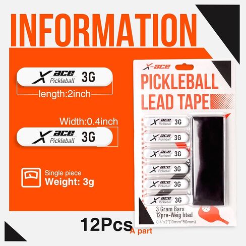 Pickleball Lead Tape - 12Pcs Pickleball Paddle Edge 3M Tape to Increase Power&Control and Sweet Spot,Adhesive Strips for Edge Guard,Professional Pickleball Practice Accessory in Saudi Arabia