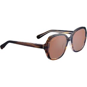 Serengeti Women's Hayworth Polarized Rectangular Sunglasses, Shiny Ocre Tortoise, Small