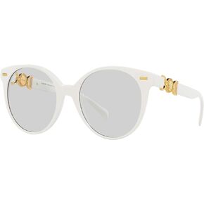 Versace Woman Sunglasses White Frame, Photo Grey Lenses, 55MM