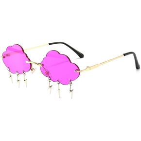 ENTHYI Cloud lightning Sunglasses for Women/Men Rimless Wave Glasses Eyewear for Party Rimless Sun glasses