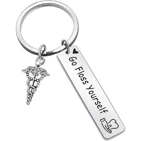 Dentist Present Dental Student Jewelry Doctor Gift Floss Keychain Appreciation Gift