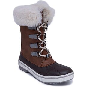 Nautica Women's Lace-Up Winter Snow & Rain Boots - Water-Resistant Insulated Boots with Cozy Faux Fur Lining for Warmth and Comfort - Glenoak in Saudi Arabia