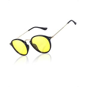 LVIOE Round Polarized Sunglasses/Night Vision Driving Glasses for Women Men LN2447
