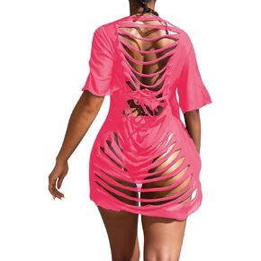 American Trends Womens Mesh Ripped Bathing Suit Cover Up Swimsuit Coverup for Women Sexy Cover Ups for Swimwear