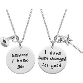 Melix Home Wicked the Musical Necklace Because I Knew You I Have Been Changed for Good Gifts for Sister Friendship BFF Gifts Necklace Set of 2