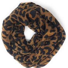 Nickanny's Premium Soft Brown Animal Leopard Print Sheer Infinity Loop Scarf