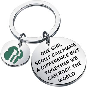 ENSIANTH Girl Scout Keychain Scout Inspirational Gifts Girl Power Gift Scouts Group Gift Girl Scout Leader Keychain