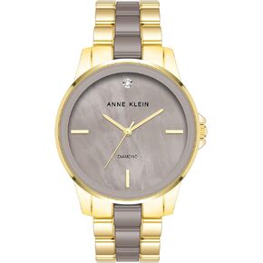 Anne Klein Women's Genuine Diamond Dial Ceramic Bracelet Watch, AK/4120