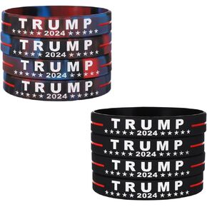 8pcs 2024 Trump Bracelet, Donald Trump Rubber Bracelets Take America Back Inspirational Motivational Wristbands Trump 2024 Silicone Bracelets for Teens Men Women Boy Girl