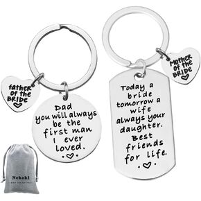 Wedding Gift Keychain Always Your Daughter Father of the Bride Gift for Mother of the Bride Gift for Father/Mother of the Bride Keychain Set