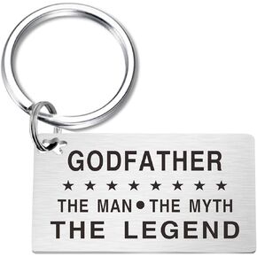 Godfather Gifts from Godchild, Godfather The Man The Myth The Legend Keychain, Christmas Gifts for Godfather