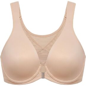 DELIMIRA Women's Front Closure Bras Posture Full Coverage Plus Size Underwire Unlined Back Support Plunge Seamless Bra B-H