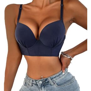 Womens Satin Bra Underwire Full Cup Padded Push-up Bralettes