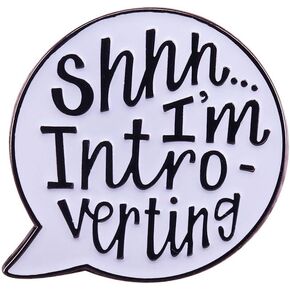 Shhh I'm An Introvert Verting Enamel Pin Badge Lapel Pin for Clothing Backpack Accessories Novelty Speech Bubble Brooch Pin for Women Men Girls Teenagers Adults