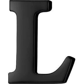 HONEY BEAR Mens Womens Initial Alphabet Letter Lapel Pins Collar Badge Brooches Stainless Steel for Business Wedding Graduation Gift Black
