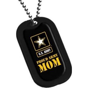 Proud Army Mom dog tag with keychain