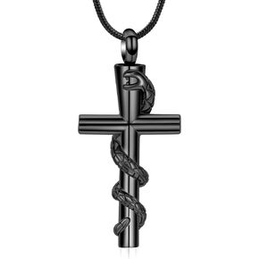zeqingjw Cross Urn Necklaces Cremation Jewelry for Ashes Pendants Stainless Steel Memorial Keepsake Ash Jewelry