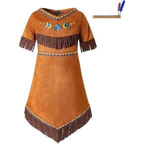 PROMOTED TO BIG SISTER Girls Halloween Native American Costume Indian Kid Dress Thanksgiving Outfit