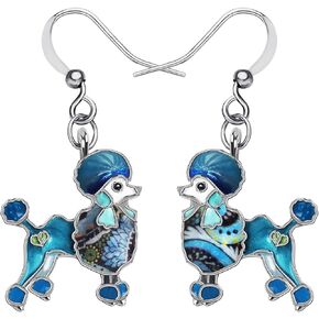 BONSNY Sweet Enamel Dangle Poodle Earrings for Women Girls Jewelry Gifts Novelty Funny Dog Charms