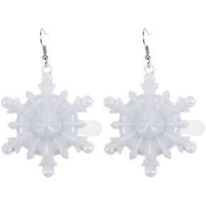 Cute Christmas LED Lights Dangling Hook Earrings for Women Teen Girls Santa Claus Christmas Tree Snowflake Snowman Light Up Dangle Charm Drop Glowing in The Dark Huggie Hook Hoop Earring Stud Fashion Xmas Jewelry Gifts Hypoallergenic