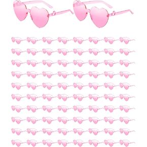 80PCS Heart Sunglasses Bulk Heart Glasses for Women Candy Color Sunglasses Eyewear for Valentines Birthday Party