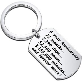 BEKECH Wedding Anniversary Keychain Happy 2rd 6th 7th Anniversary Keyring Gift Wedding Anniversary Keepsake