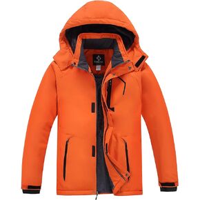 Men's Waterproof Ski Jacket - Snowboard Coats with Fleece Lining, Warm Parka with Hood for Ultimate Snow Protection