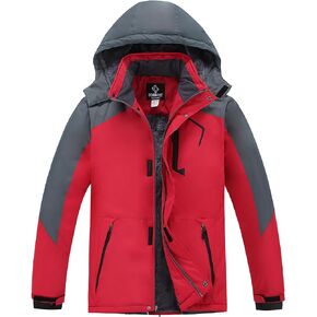 Men's Waterproof Ski Jacket - Snowboard Coats with Fleece Lining, Warm Parka with Hood for Ultimate Snow Protection