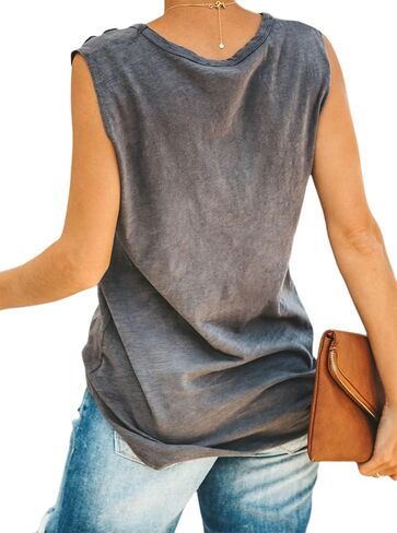 Avanova Women Sleeveless Cut Out Shirt Casual Summer Tunic Tank Top T Shirts in Saudi Arabia