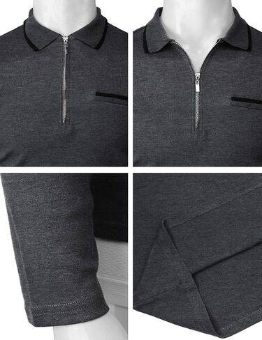 قميص بولو رجالي كاجوال بمقاس نحيف من H2H، تصميم أساسي خفيف الوزن وأكمام طويلة in Kuwait