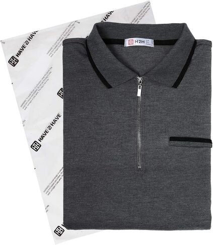 قميص بولو رجالي كاجوال بمقاس نحيف من H2H، تصميم أساسي خفيف الوزن وأكمام طويلة in Kuwait