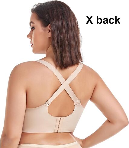 PRETTYWELL Front Closure Bras for Women no Underwire Padded Wireless Comfort Full Coverage Bra with Support Mastectomy Bra in Kuwait