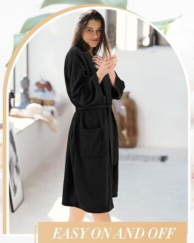 12 Pcs Women's Bath Robe Bulk for Birthday Party Commercial Soft Thin Spa Waffle Robes in Saudi Arabia