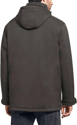 سترة رجالية مقاومة للطقس بتقنية Ultra Tech، معطف بغطاء رأس وسحاب مزدوج طارد للماء in Kuwait