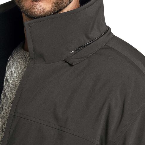 سترة رجالية مقاومة للطقس بتقنية Ultra Tech، معطف بغطاء رأس وسحاب مزدوج طارد للماء in Kuwait