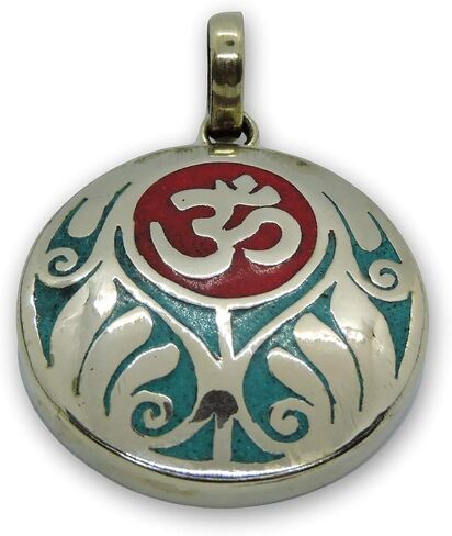 Handmade Tibetan Turquoise, Coral, Lapis Om Pendant From Nepal in Saudi Arabia