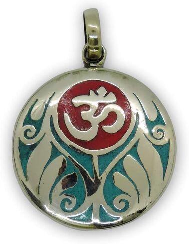 Handmade Tibetan Turquoise, Coral, Lapis Om Pendant From Nepal in Saudi Arabia