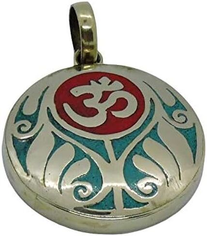 Handmade Tibetan Turquoise, Coral, Lapis Om Pendant From Nepal in Saudi Arabia