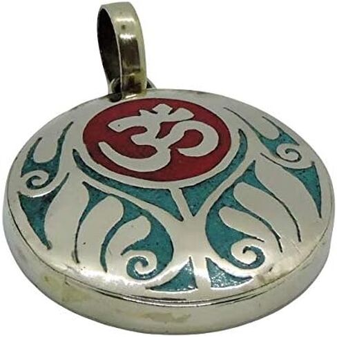 Handmade Tibetan Turquoise, Coral, Lapis Om Pendant From Nepal in Saudi Arabia