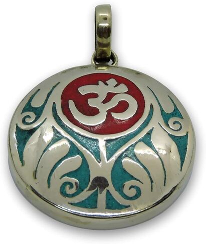 Handmade Tibetan Turquoise, Coral, Lapis Om Pendant From Nepal in Saudi Arabia