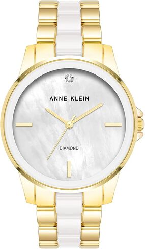 Anne Klein Women's Genuine Diamond Dial Ceramic Bracelet Watch, AK/4120 in Saudi Arabia