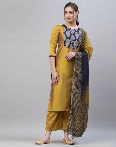 مجموعة كورتا بلازو مستقيمة مطبوعة من قماش التفتا للسيدات مع وشاح in Kuwait