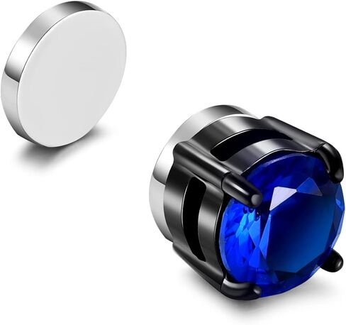 4 Pairs Stainless Steel Magnetic Stud Earrings for Men Women CZ Magnet Non Pierced Clip On Earrings Set 6MM in Saudi Arabia