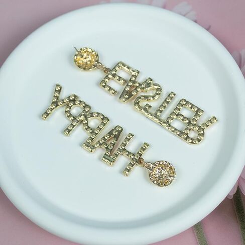 Easter Rhinestone Letter Drop Earrings Colorful Happy Easter Enamel Dangle Statement Earrings Easter Blessings Earrings For Women and Girls Easter Jewelry Gifts in Saudi Arabia