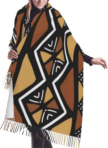 وشاح للنساء من ويتكلو، شال بملمس الكشمير بنمط افريقي ناعم ودافئ، وشاح بطانية للنساء 71 × 27 انش، ملون، 71 × 27 انش in Kuwait