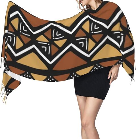 وشاح للنساء من ويتكلو، شال بملمس الكشمير بنمط افريقي ناعم ودافئ، وشاح بطانية للنساء 71 × 27 انش، ملون، 71 × 27 انش in Kuwait