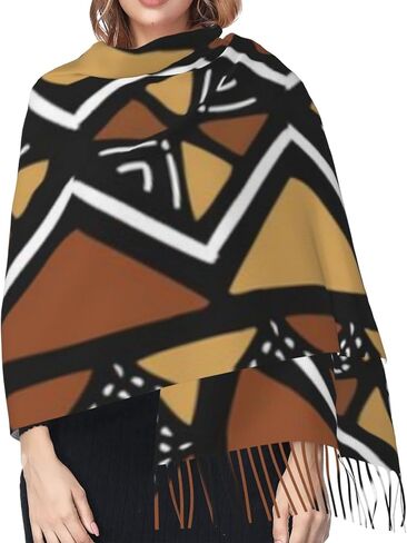 وشاح للنساء من ويتكلو، شال بملمس الكشمير بنمط افريقي ناعم ودافئ، وشاح بطانية للنساء 71 × 27 انش، ملون، 71 × 27 انش in Kuwait