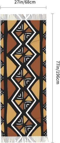 وشاح للنساء من ويتكلو، شال بملمس الكشمير بنمط افريقي ناعم ودافئ، وشاح بطانية للنساء 71 × 27 انش، ملون، 71 × 27 انش in Kuwait