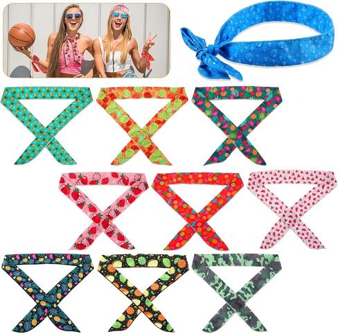 10 Pieces Ice Cooling Scarf Cool Scarf Neck Wrap Bandana Ice Scarf Cooling Scarf Wrap Cooling Neck Scarf Ice Scarf Neck Wrap Summer Neck Wrap Bandana Cooling Scarf for Neck Summer Outdoor Activities in Saudi Arabia
